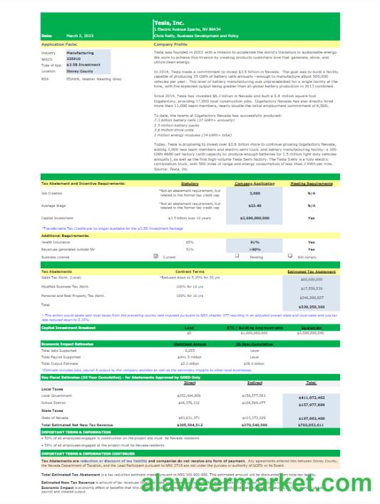 USA TESLA utility bill Word and PDF template